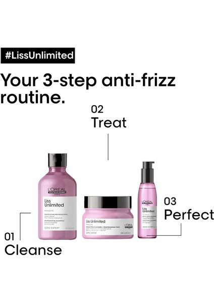 L'oréal Professionnel Paris Serie E x pert Liss Unlimited Elektriklenme Karşıtı ve Yumuşaklık Veren Şampuan 300 ml fırsatları