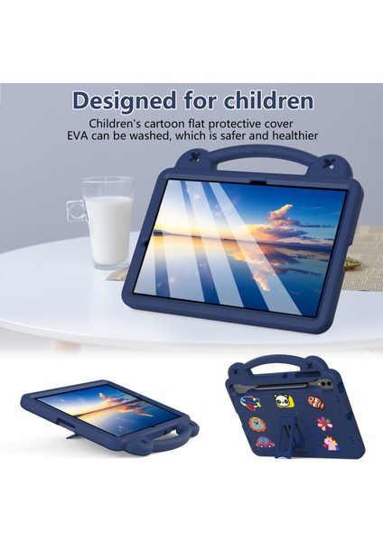 Samsung Galaxy Tab S10+/S9+/S9 Fe+Kılıf Çocuklar Eva Tablet Kılıfı-Lacivert (Yurt Dışından)