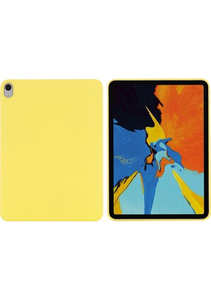 Sıvı Silikon Akıllı Tablet Kılıfı iPad Air 11 (2025)/(2024)/AIR (2022)/(2020)-SARI (Yurt Dışından)