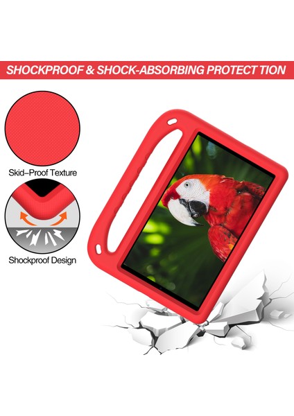 Kickstand Sap Tasarımı Düşmeye Dayanıklı Eva Tablet Kılıfı Samsung Galaxy Tab A 8.0 Wi-Fi (2019)SM-T290/TAB A 8.0 Lte (2019)SM-T295-KIRMIZI (Yurt Dışından) modelleri