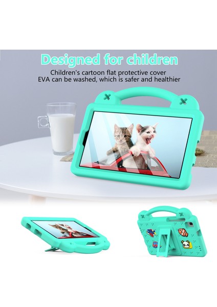 Samsung Galaxy Tab A7 Lite 8.7 Inç/tab A 8.0 (2019)SM-T290 (WI-FI)/SM-T295 (Lte)Düşmeye Karşı Koruyucu Kılıf Darbeye Dayanıklı Eva Tablet Kılıfı Taşınabilir Kılıf ve Ayaklık-Yeşil (Yurt Dışından) fiyatları