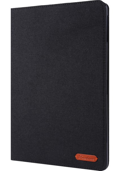 iPad 9.7 Inç (2018)/(2017)/IPAD Air (2013)/AIR 2 Tablet Kılıfı Kumaş Doku Deri Koruyucu Kapak Kart Yuvalı Stand-Siyah (Yurt Dışından)