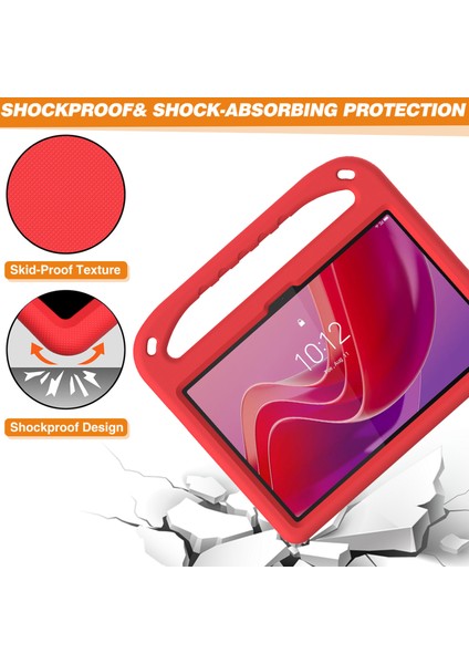 Lenovo Tab TB311FU Kılıf El Tutma Ayağı Tablet Eva Kılıfı-Kırmızı (Yurt Dışından)