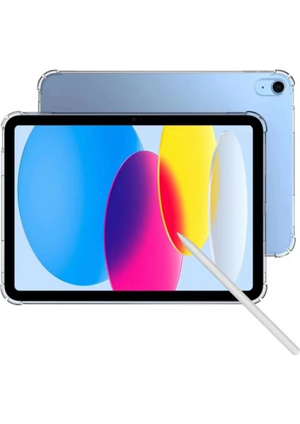 iPad (2025)/10.9 (2022) Için Yumuşak Tpu Şeffaf Tablet Kılıfı Güçlendirilmiş 4 Köşeli Darbe Emici Çizilmeye Dayanıklı Arka Kılıf (Yurt Dışından)