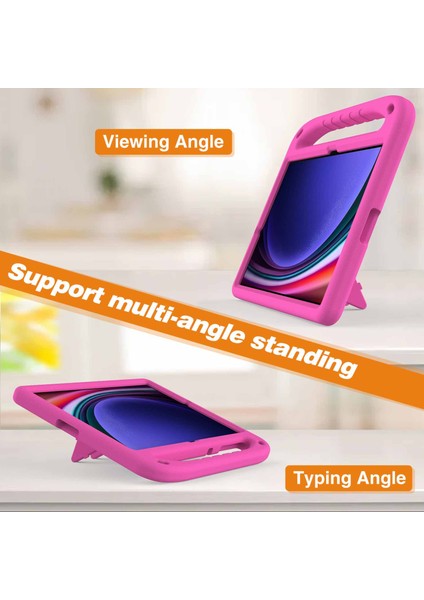 Samsung Galaxy Tab S9 Fe+Kılıf El Tutacağı Eva Tablet Kickstand Kılıfı-Gül (Yurt Dışından)