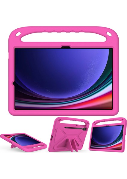 Samsung Galaxy Tab S9 Fe+Kılıf El Tutacağı Eva Tablet Kickstand Kılıfı-Gül (Yurt Dışından)