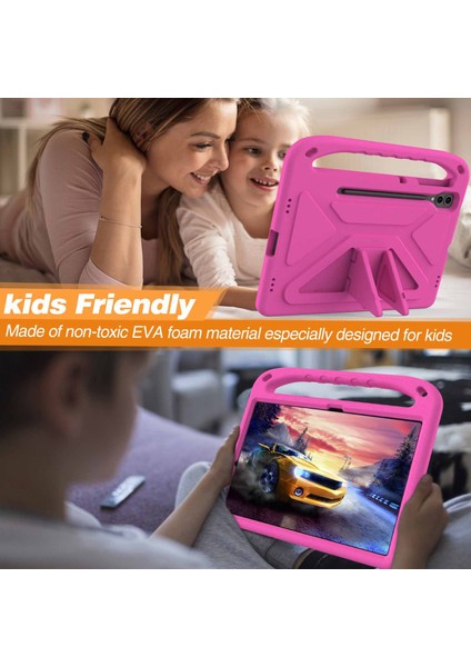 Samsung Galaxy Tab S9 Fe+Kılıf El Tutacağı Eva Tablet Kickstand Kılıfı-Gül (Yurt Dışından)