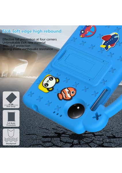 Xiaomi Redmi Pad Se 4g 8.7 Inç Kılıf Çocuklar Karikatür Eva Tablet Kickstand Kılıfı-Gök Mavisi (Yurt Dışından) indirimleri