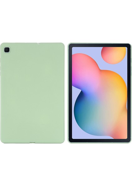 Samsung Galaxy Tab S6 Lite (2020)/(2022)/(2024)MIKROFIBER Astarlı Sıvı Silikon Kılıf Düşmeye Lı Tablet Kılıfı-Yeşil (Yurt Dışından)