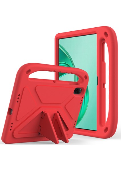 Honor Pad X8A Kılıfı El Tutacağı Destek Standı Tablet Eva Kılıfı-Kırmızı (Yurt Dışından)
