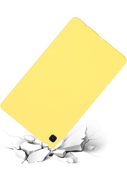 Samsung Galaxy Tab A7 Lite 8.7 Inç Için Sıvı Silikon Tablet Kılıfı, Mikrofiber Astarlı Çizilmez Koruyucu Kapak-Sarı (Yurt Dışından)