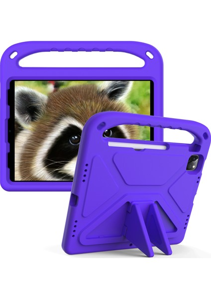 Darbeye Dayanıklı Kickstand Tasarımlı Sert Eva Tablet Kılıfı iPad Pro 11 (2022)/(2021)/(2020)/(2018)/IPAD Air (2020)/AIR (2022)-MOR Için Saplı (Yurt Dışından)