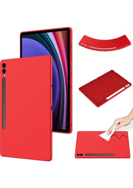 Samsung Galaxy Tab S9+Kılıf Çizilmez Sıvı Silikon Kapak-Kırmızı (Yurt Dışından) fiyatları