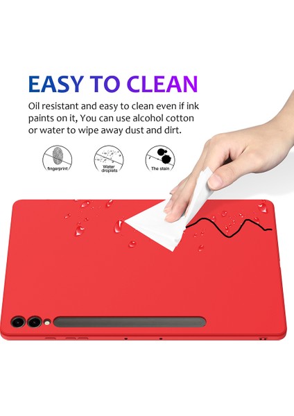 Samsung Galaxy Tab S9+Kılıf Çizilmez Sıvı Silikon Kapak-Kırmızı (Yurt Dışından) fırsatları