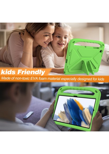 Samsung Galaxy Tab A9+ Kılıf Sap Tasarımı Eva Tablet Kılıfı Kickstand Ile-Yeşil (Yurt Dışından)