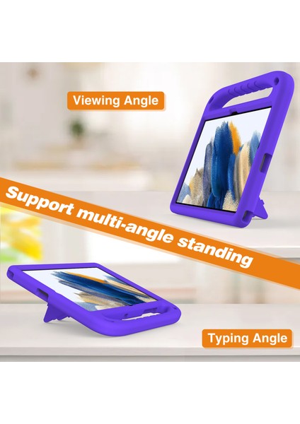Samsung Galaxy Tab A9+ Kılıf Sap Tasarımı Eva Tablet Kılıfı ve Ayaklık-Mor (Yurt Dışından)