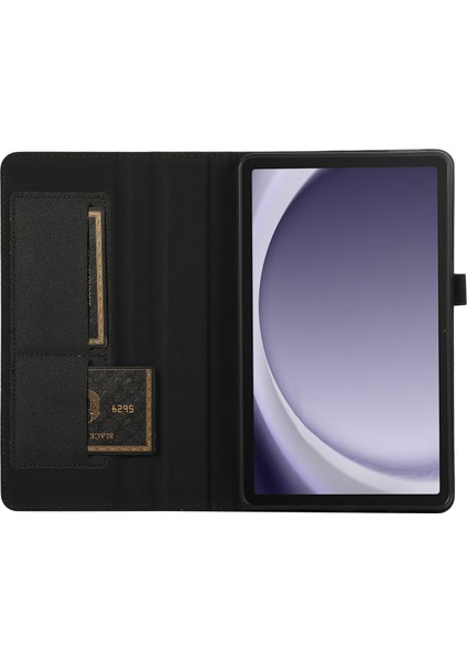 Samsung Galaxy Tab A9+ Kılıf Darbeye Dayanıklı Deri Folio Stand Tablet Kılıfı-Siyah (Yurt Dışından)