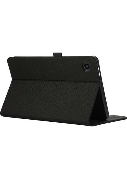 Samsung Galaxy Tab A9+ Kılıf Darbeye Dayanıklı Deri Folio Stand Tablet Kılıfı-Siyah (Yurt Dışından)