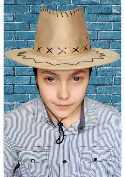 Çocuk Unisex Nubuk Kovboy Şapkası ( 8-14 Yaş ) modelleri