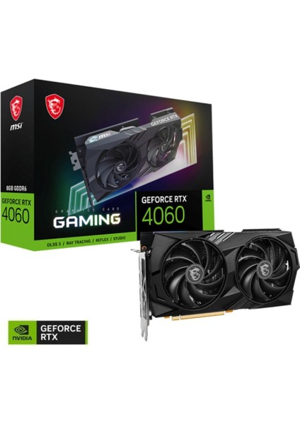 Msı Geforce Rtx 4060 Gamıng 8g Gddr6 128BIT DX12 Dlss 3 Gaming (Oyuncu) Ekran Kartı