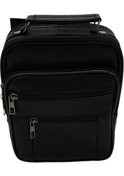 Gerçek Deri Askılı Dikey Model Erkek El Çantası 21X17X8 cm Siyah fiyatları