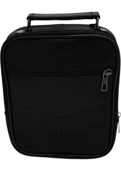 Gerçek Deri Askılı Dikey Model Erkek El Çantası 21X17X8 cm Siyah modelleri