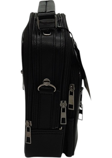 Gerçek Deri Askılı Dikey Model Erkek El Çantası 21X17X8 cm Siyah fırsatları