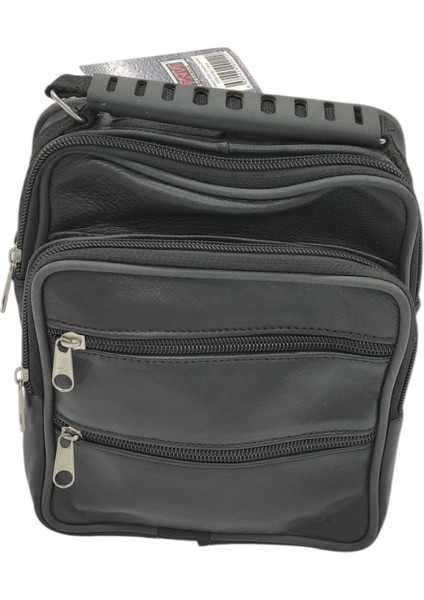 Gerçek Deri Askılı Dikey Model Erkek El Çantası 19X16X8 cm Siyah fiyatları