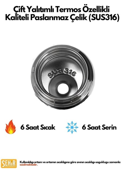 Sevimli Hayvanlar Temalı 300ml Çelik Termos Kırmızı Balık Tasarımı