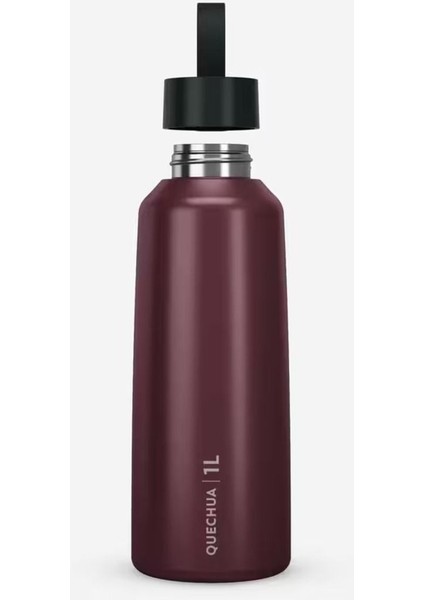 Paslanmaz çelik 1L bordo matara, şık ve hafif tasarım, kullanım modelleri