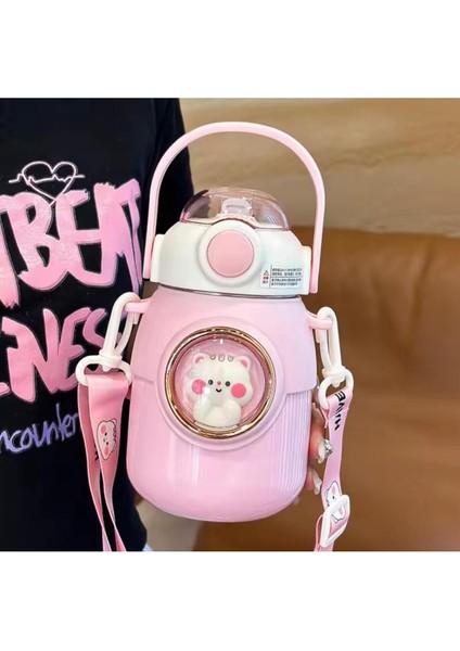 Paslanmaz Çelik 700ml Suluk, Çift Katman, Kayışlı, Bpa Free, Pembe fiyatları