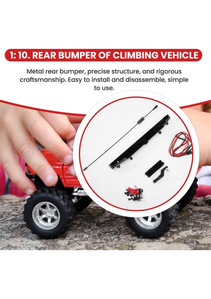 1:10 Rc Paletli Araba Traxxas Trx4 Eksenel SCX10 90046 Için LED Işık Antenli Metal Arka Tampon Kuyruk Kancası (Yurt Dışından) indirimleri