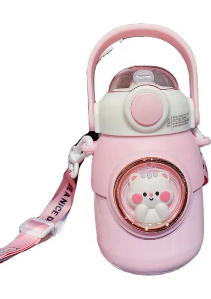 Paslanmaz Çelik 700ml Suluk, Çift Katman, Kayışlı, Bpa Free, Pembe fırsatları