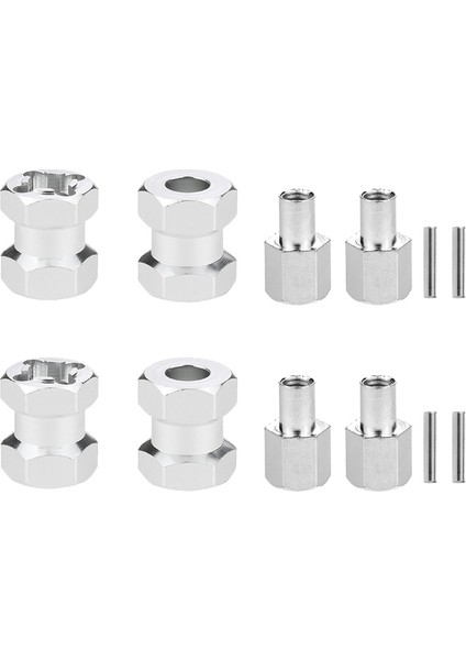 Rc Araba Metal 12MM Tekerlek Altıgen Göbek 15MM Uzatma Bağlantı Parçası Axıal SCX10 D90 CC01 F350 1/10 Rc Paletli Araç-Gümüş (Yurt Dışından)