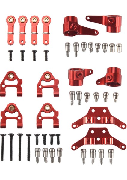 Metal Yükseltilmiş Parçalar Direksiyon Kupası Salıncak Kolu Amortisör Plaka Seti Wltoys P929 P939 K969 K979 K989 K999 1/28 Rc Araba, Kırmızı (Yurt Dışından)