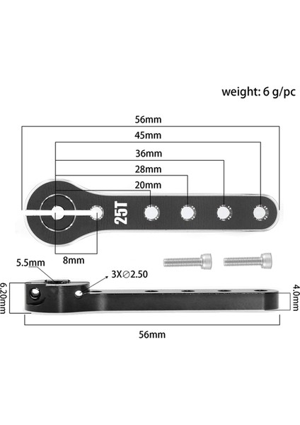 Metal 25T Direksiyon Kolu Servo Korna 1/10 Rc Paletli Eksenel SCX10 Trx4 Trx-6 Parçaları Siyah (Yurt Dışından) indirimleri