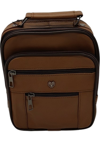 Gerçek Deri Askılı Dikey Model Erkek El Çantası 21X17X8 cm Kahverenkli fiyatları