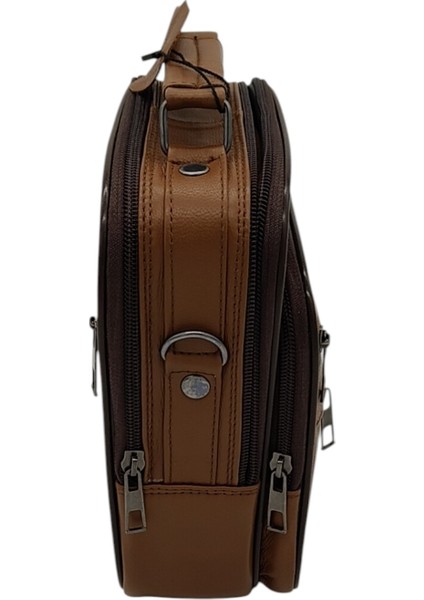 Gerçek Deri Askılı Dikey Model Erkek El Çantası 21X17X8 cm Kahverenkli fırsatları