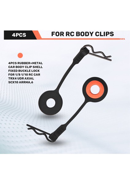 Adet Kauçuk + Metal Araba Gövde Klipsi Kabuk Sabit Toka Kilidi 1/8 1/10 Rc Araba Traxxas Trx4 Udr Axıal SCX10 Arrma,6 (Yurt Dışından) fırsatları