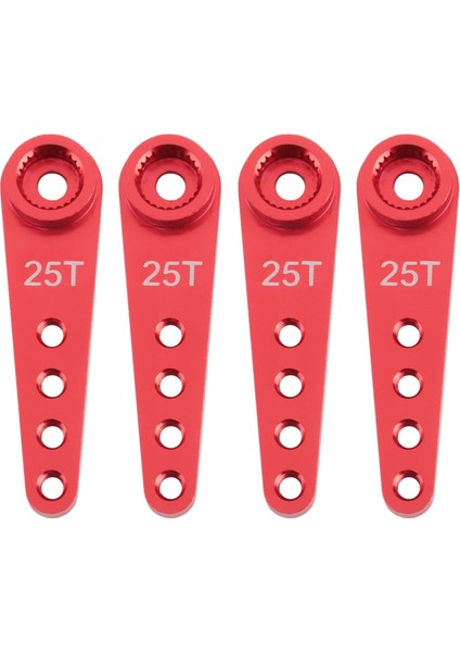 4 Adet 37MM 25T Metal Uzatma Direksiyon Servo Kolu Kornası Rc Araba Paletli Parçalar Için, Kırmızı (Yurt Dışından)
