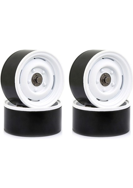 4 Adet Metal 1.9 Beadlock Tekerlek Jantı Göbeği 1/10 Rc Paletli Araba Eksenel SCX10 90046 Traxxas Trx4 RC4WD D90 Redcat, Beyaz (Yurt Dışından)