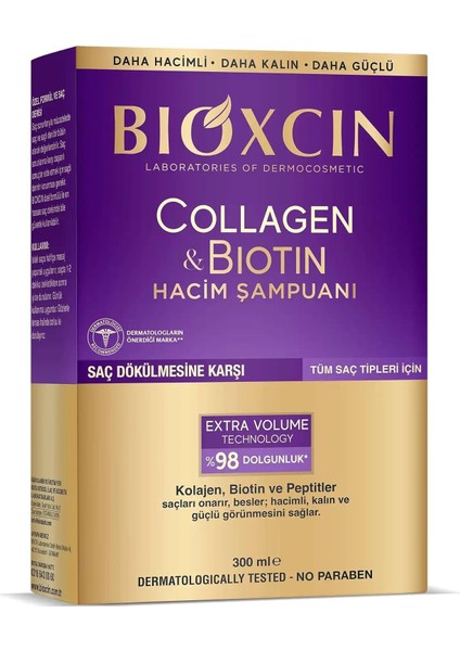 Collagen & Biotin Ekstra Hacim & Dolgunlaştırıcı Şampuan 300 ml - Ince Telli ve Hassas Saçlar