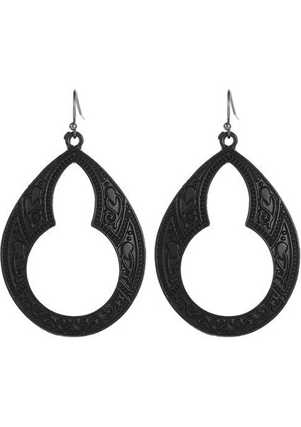 Etnik Tarz Oyma Küpeler Kadın Antik Bronz Atılı Içi Boş Çiçekler ve Yapraklar Küpeler Bohem Yeşillik Küpeler (Yurt Dışından)