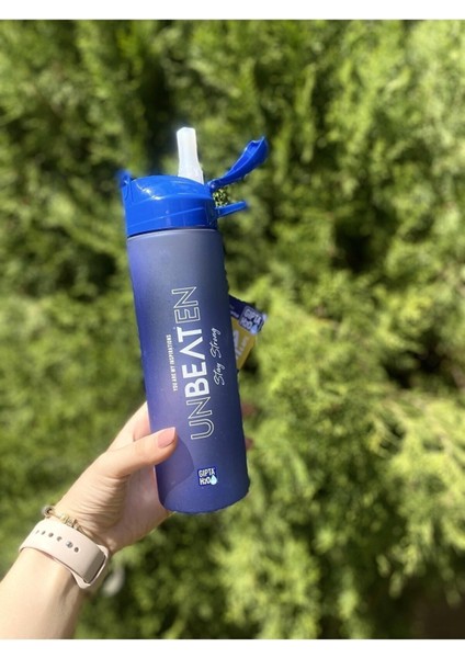 Sağlam 600 ml Mavi Plastik Su Şişesi, Pipetli ve Şık Tasarım