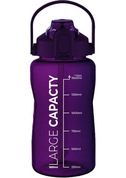 Mor 1,5L Sızdırmaz Taşınabilir Su Şişesi, Kapaklı ve Ölçülü, Hafif ve Kullanışlı fiyatları