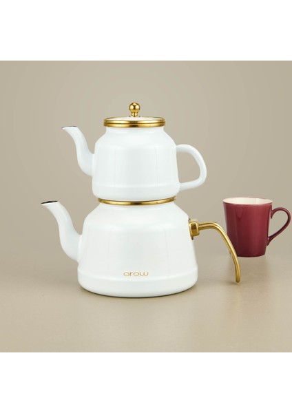 TR-4534 Beyaz Emaye Çaydanlık Takımı fiyatları