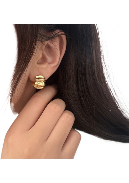 Niş Mizaç Küpe Trendi Banliyö Küpeleri ile Yüz (Yurt Dışından)