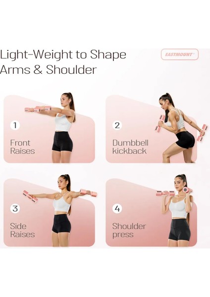 Kadınlar Için Ayarlanabilir El Dambıl 5 Lb Dambıl 2'li Set, 4'ü 1 Arada Küçük Dambıl Seti