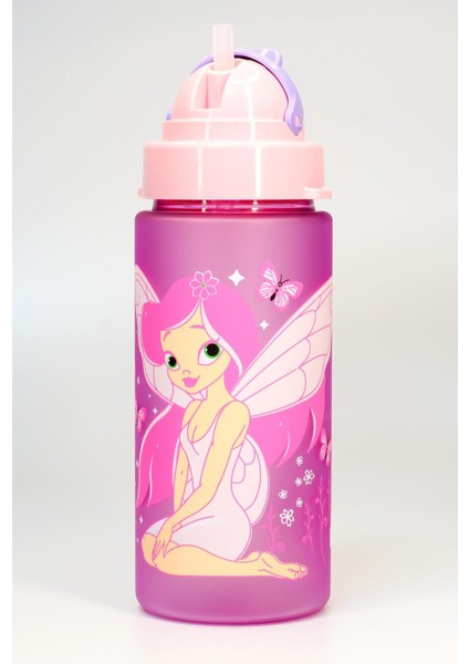 Renkli Tritan Su Şişesi, Pipetli, Boyun Askılı, 0,5 L, Sağlıklı ve Hafif Plastik