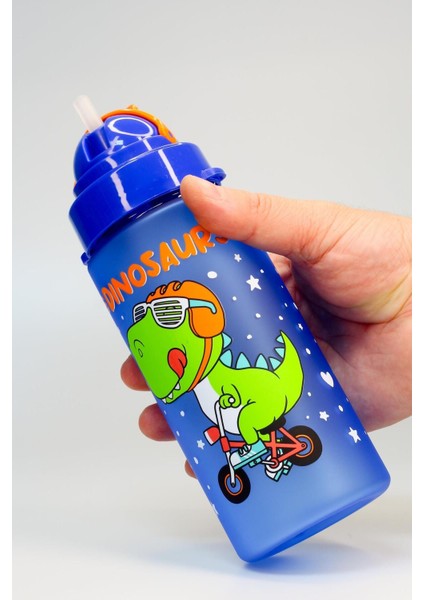 Renkli Tritan Su Şişesi, Pipetli, Boyun Askılı, 0,5 L, Sağlıklı ve Hafif Plastik